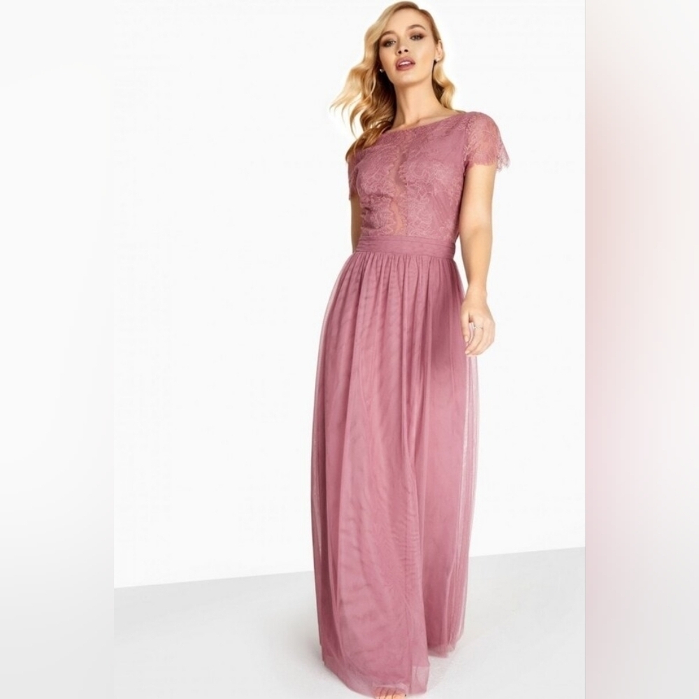 Little Mistress Heidi Lace Overlay Maxi Dress - Picture 3 of 13